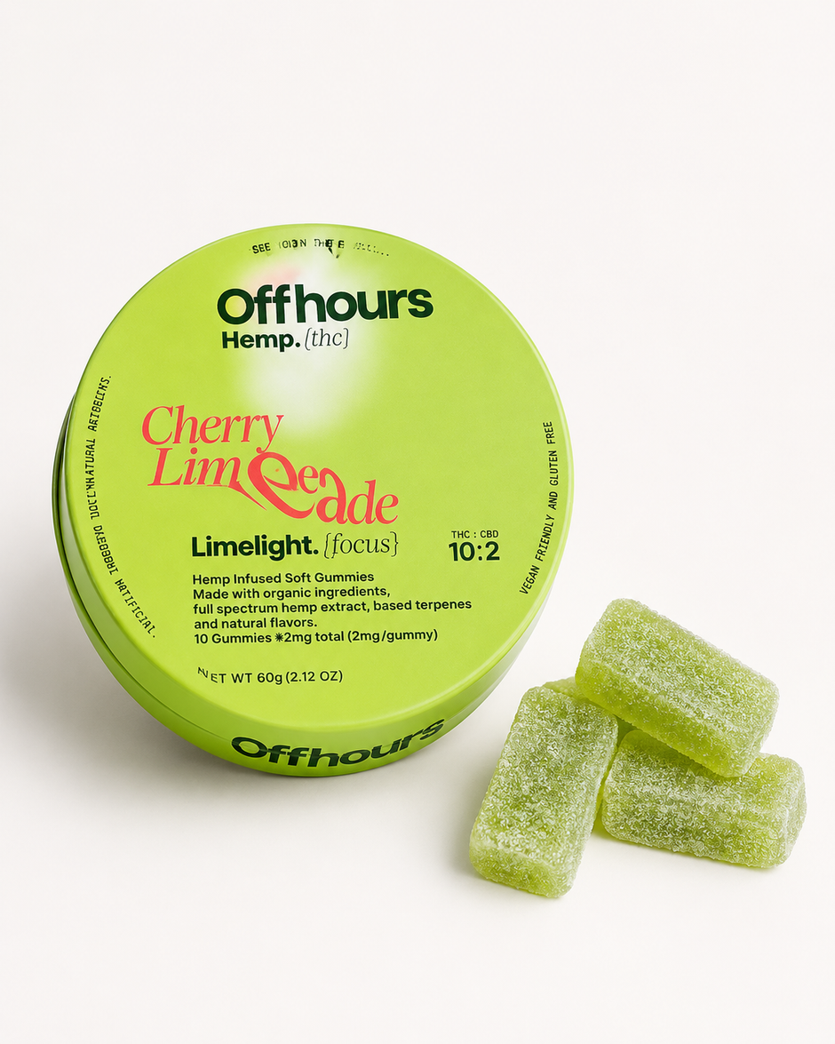 Offhours Hemp Cherry Limeade Gummies - Limelight Focus 10:2 THC:CBD
