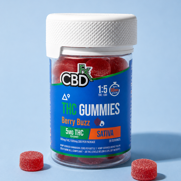 CBDfx Delta-9 THC Gummies – Berry Buzz Sativa 5mg