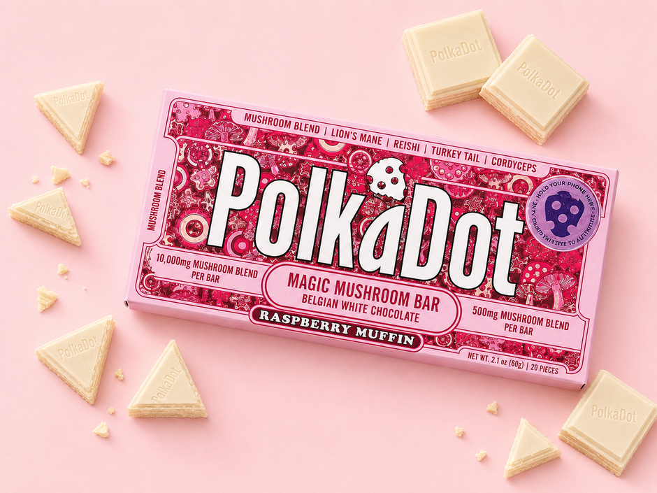 PolkaDot Magic Mushroom Bar – Raspberry Muffin