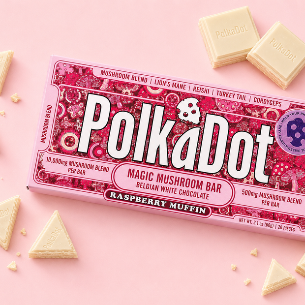 PolkaDot Magic Mushroom Bar – Raspberry Muffin