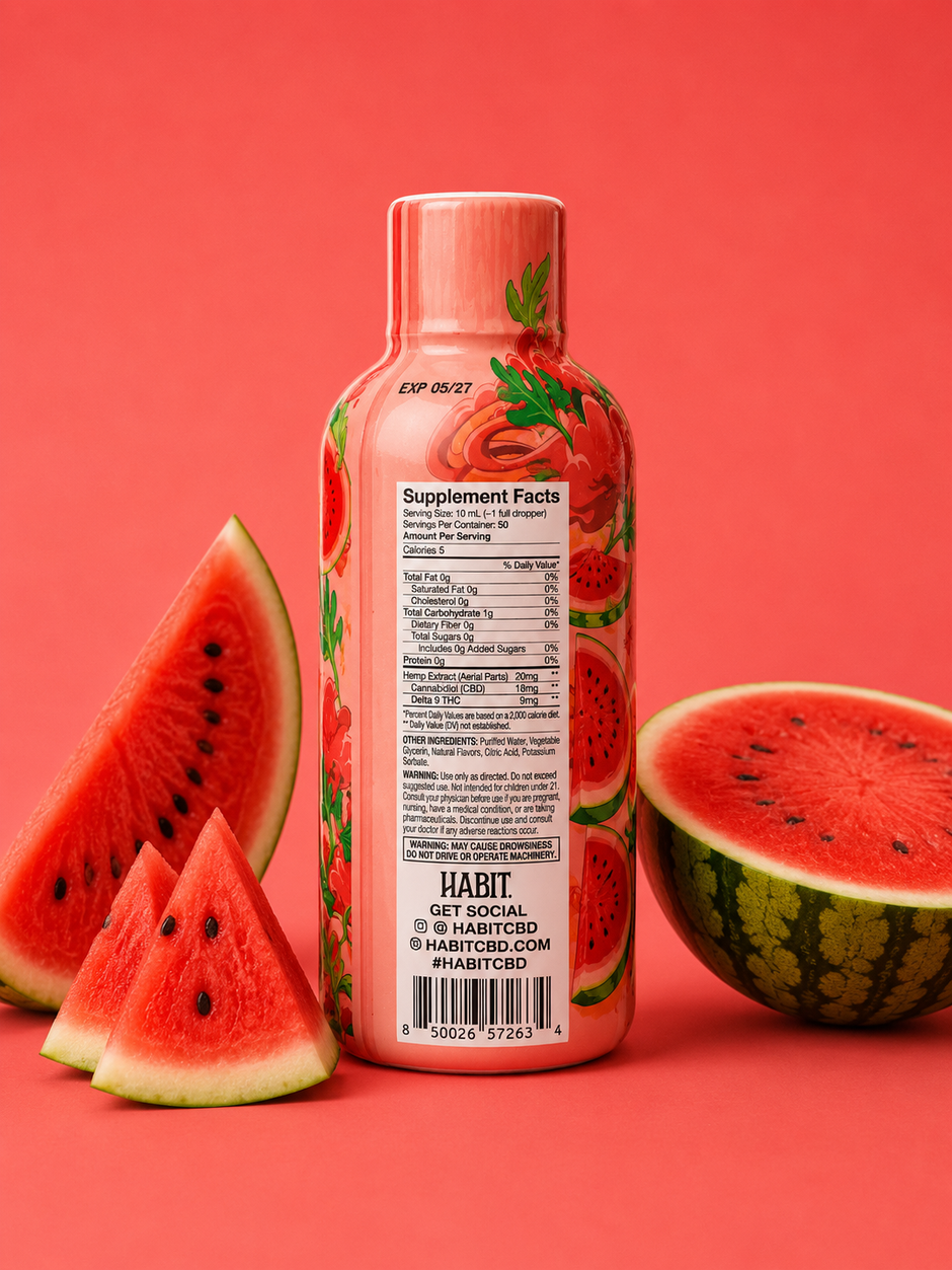 Habit Water Soluble Hemp Cannabinoids - Watermelon 750mg