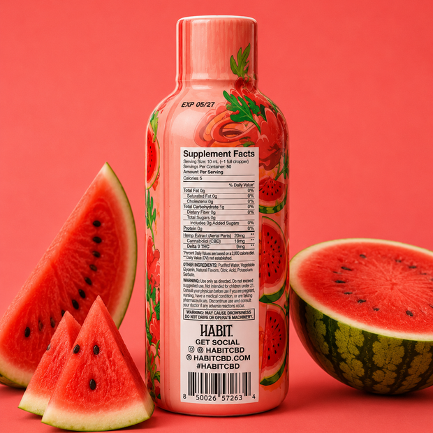 Habit Water Soluble Hemp Cannabinoids - Watermelon 750mg