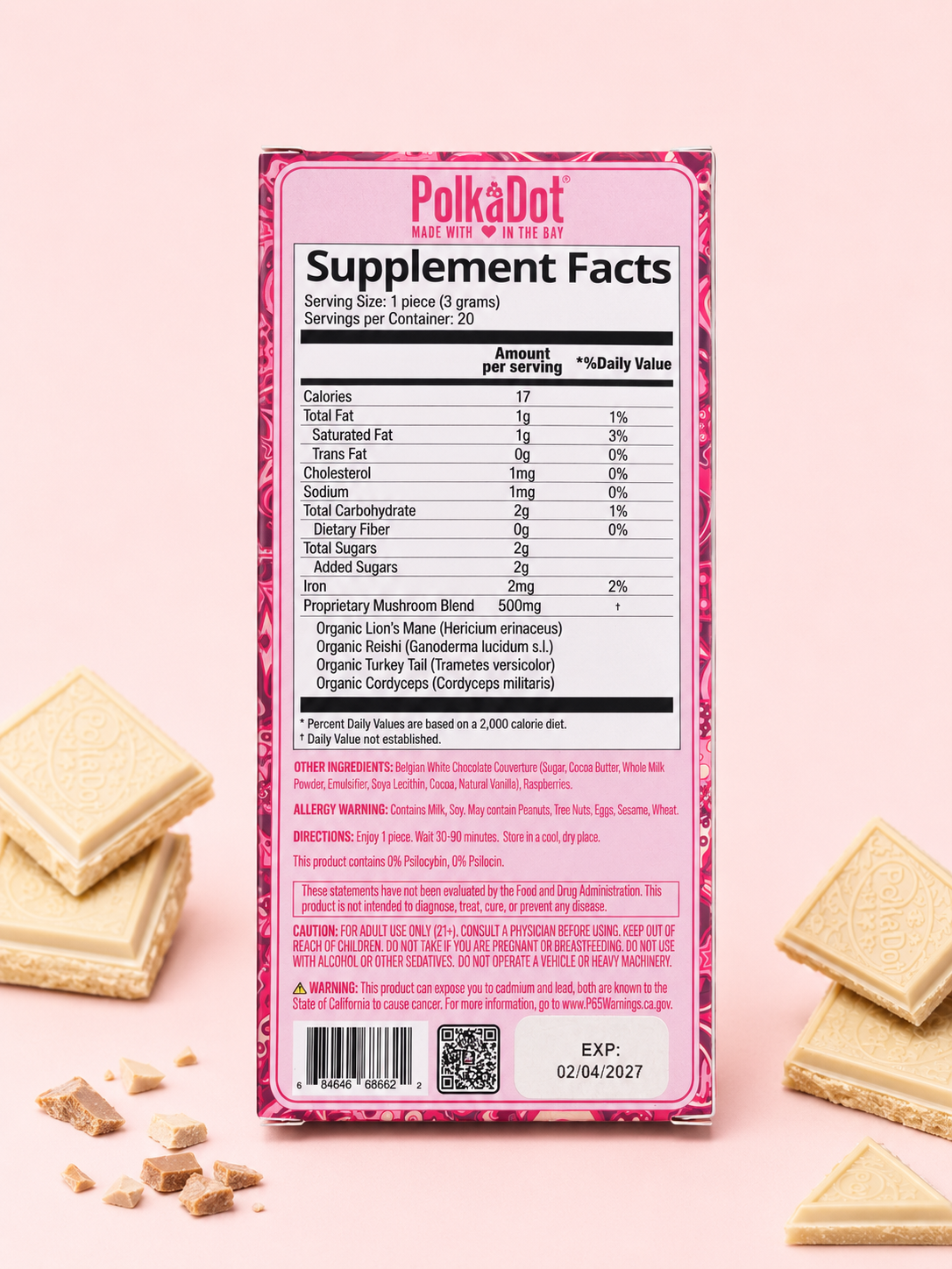 PolkaDot Magic Mushroom Bar – Raspberry Muffin