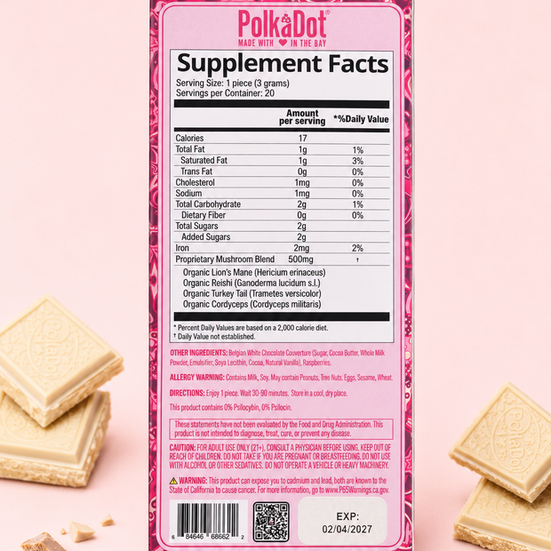 PolkaDot Magic Mushroom Bar – Raspberry Muffin