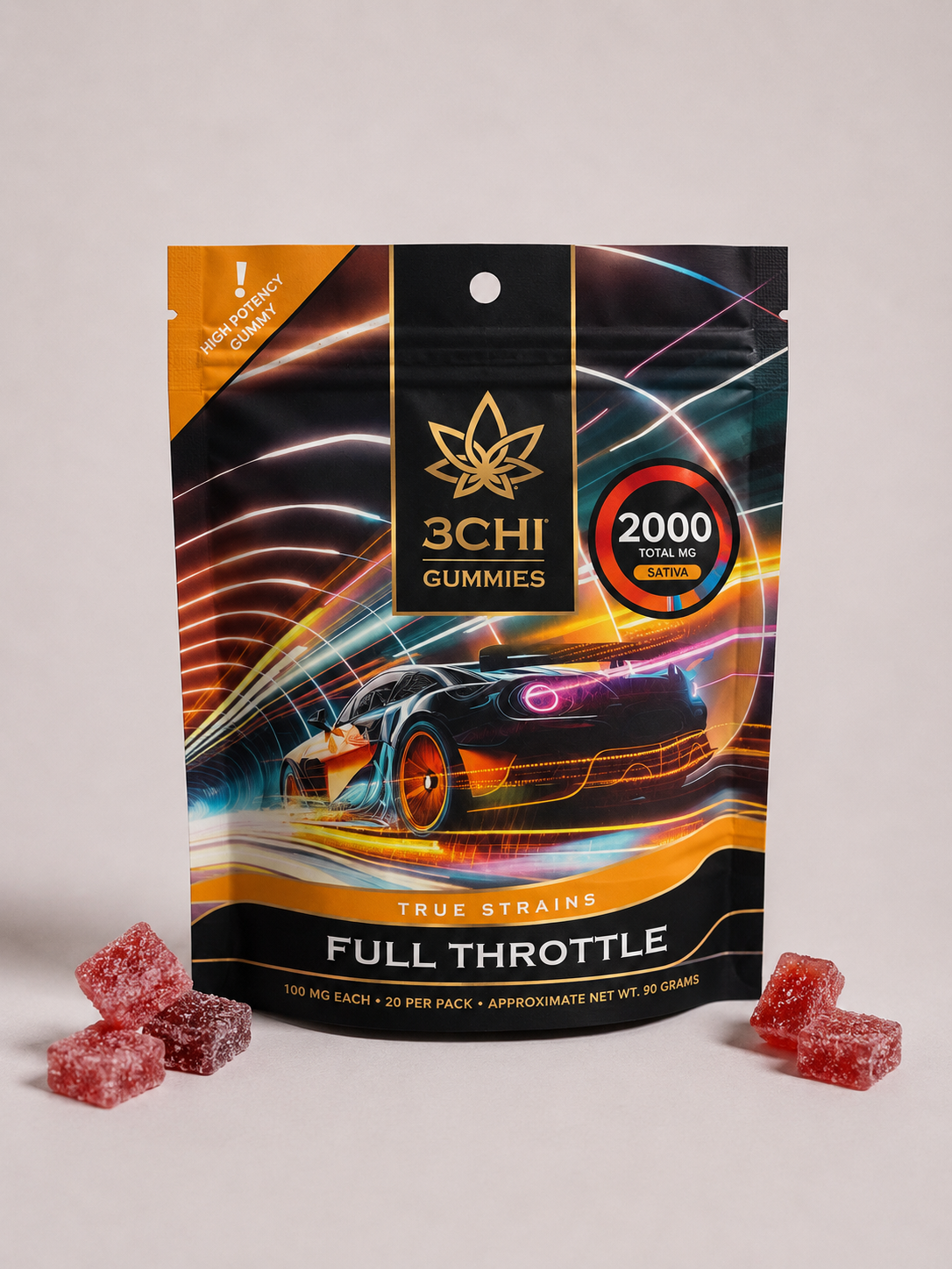3Chi True Strains Full Throttle Gummies - Sativa 2000mg