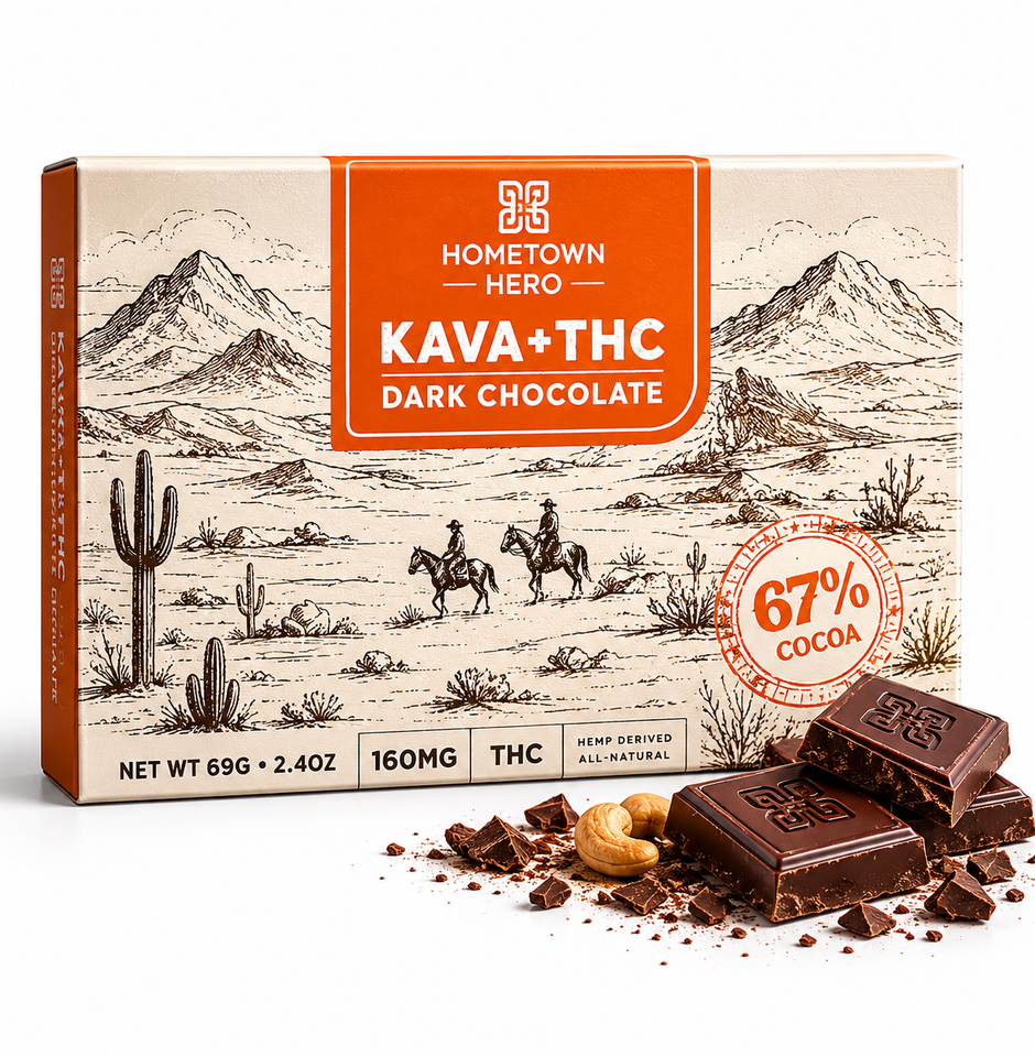 Hometown Hero Kava + THC Dark Chocolate Bar 160mg