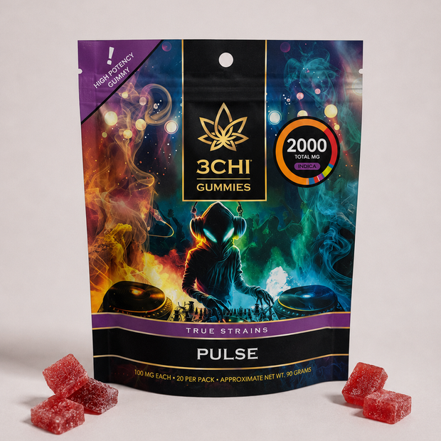 3Chi True Strains Pulse Gummies - Indica 2000mg