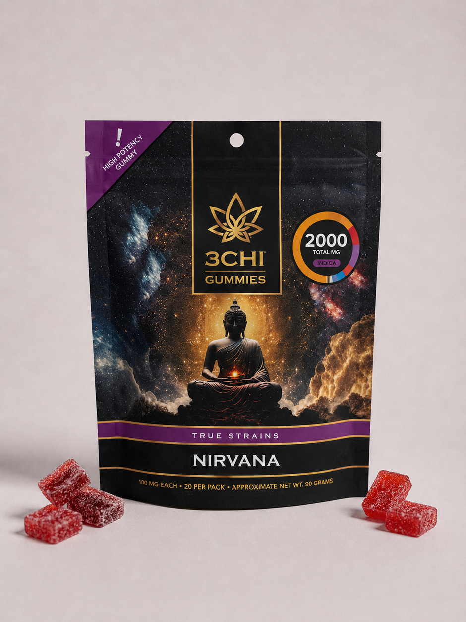 3Chi True Strains Nirvana Gummies - Indica 2000mg