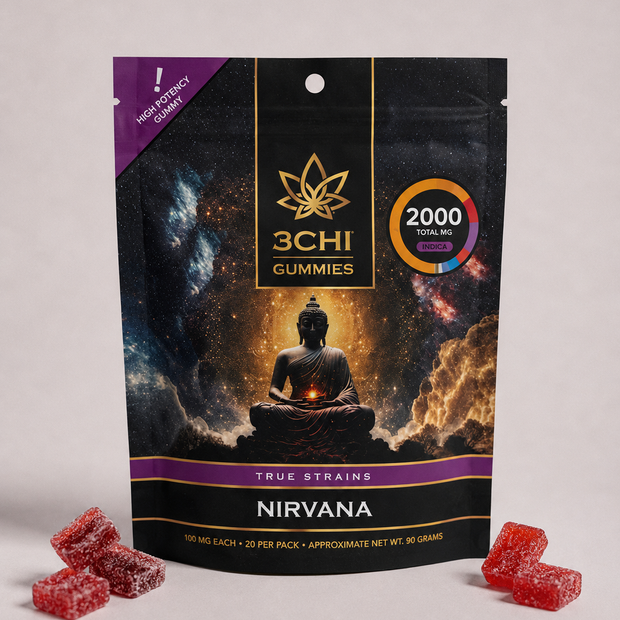 3Chi True Strains Nirvana Gummies - Indica 2000mg