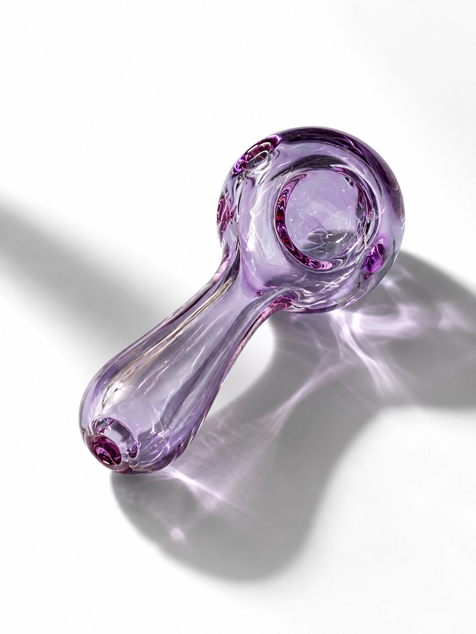 Purple Glass Spoon Pipe