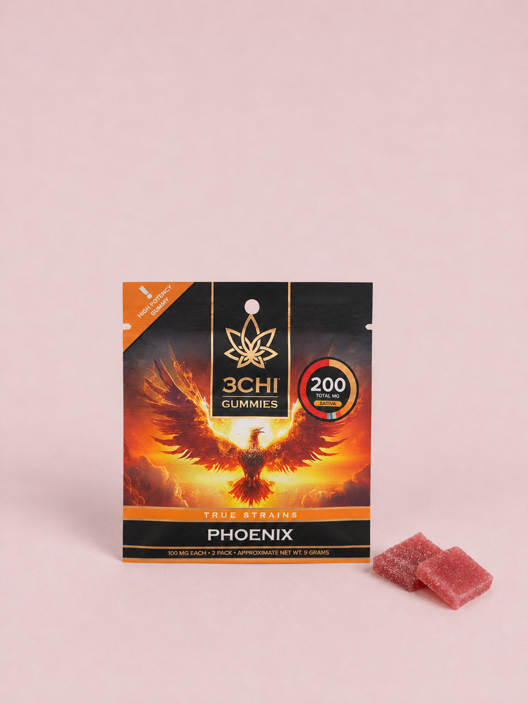 3Chi True Strains Phoenix Gummies - Sativa 200mg 2-Pack