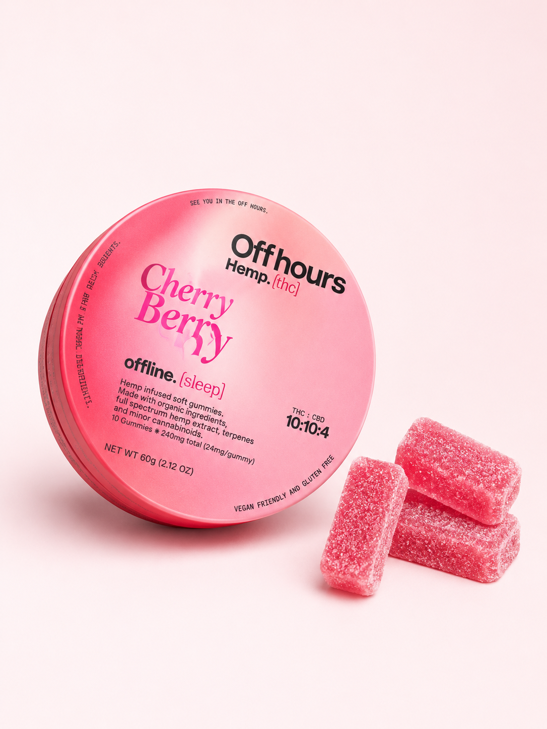 Offhours Hemp Cherry Berry Gummies - Offline Sleep 10:10:4 THC:CBD