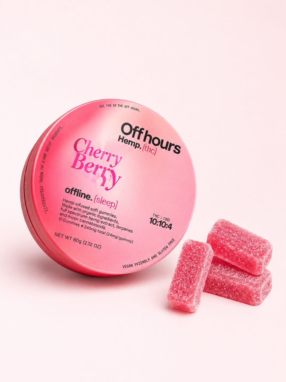 Offhours Hemp Cherry Berry Gummies - Offline Sleep 10:10:4 THC:CBD
