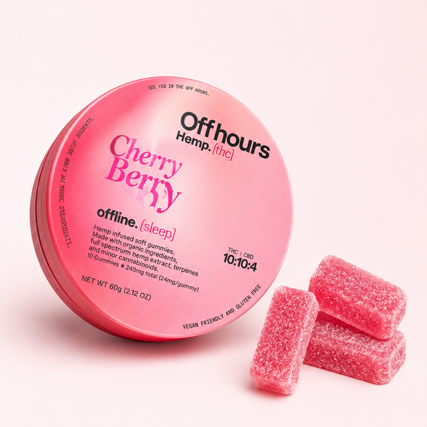 Offhours Hemp Cherry Berry Gummies - Offline Sleep 10:10:4 THC:CBD