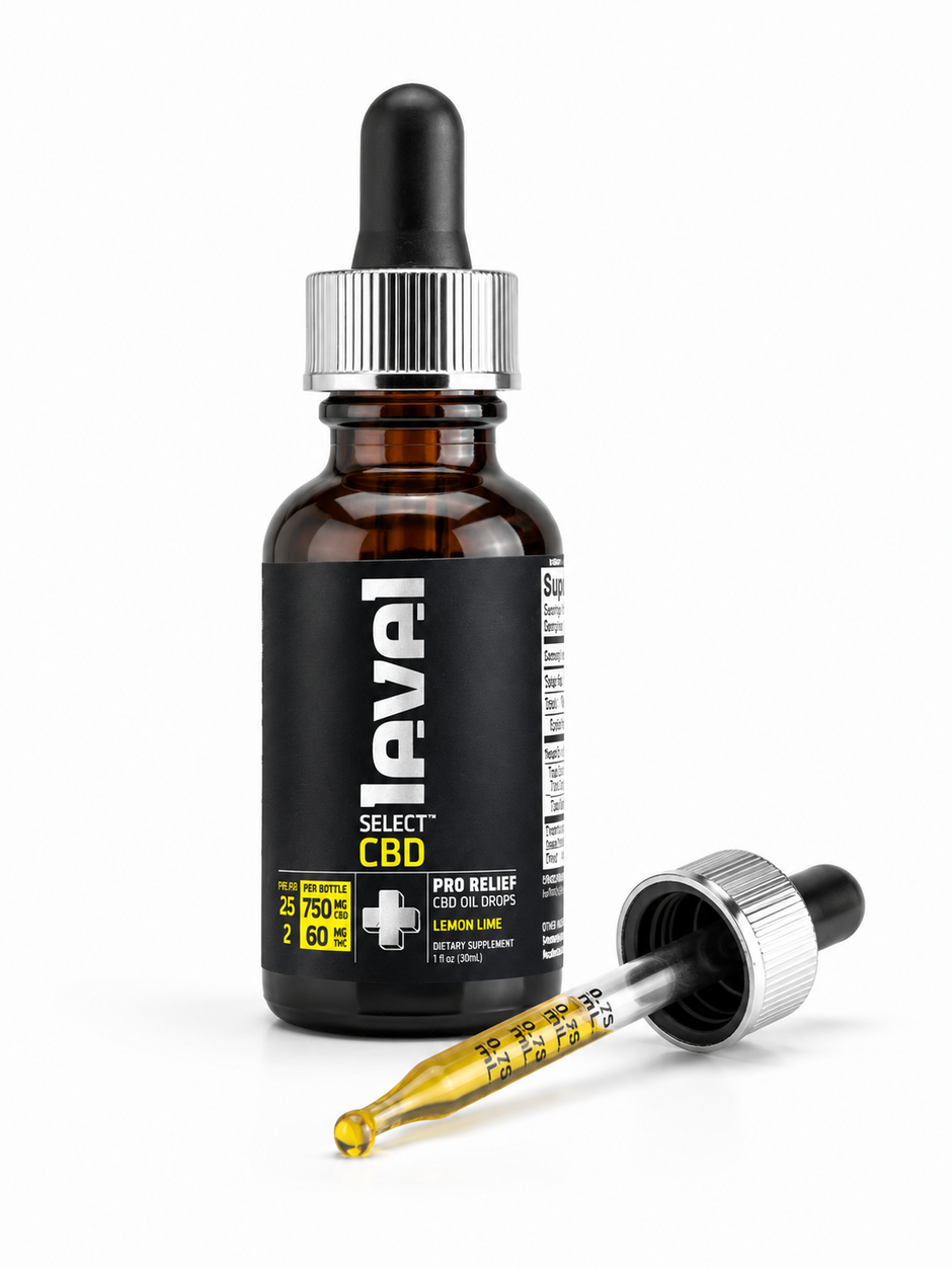Level Select CBD Pro Relief Oil Drops - Lemon Lime 750mg