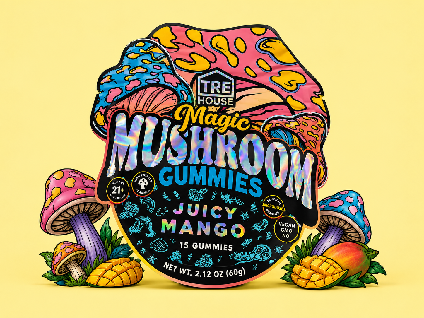 TreHouse Magic Mushroom Gummies - Juicy Mango
