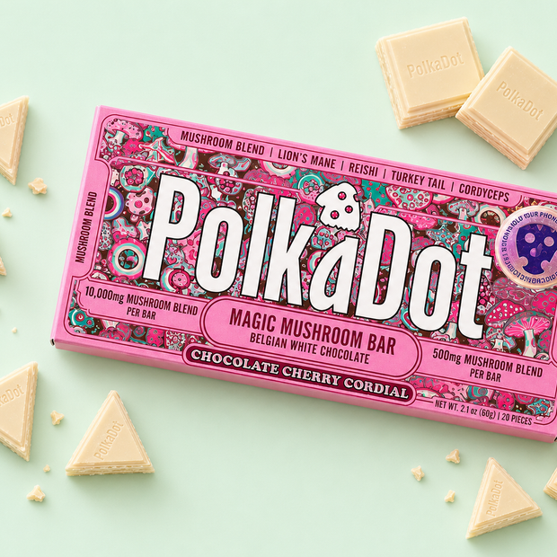 PolkaDot Magic Mushroom Bar – Chocolate Cherry Cordial