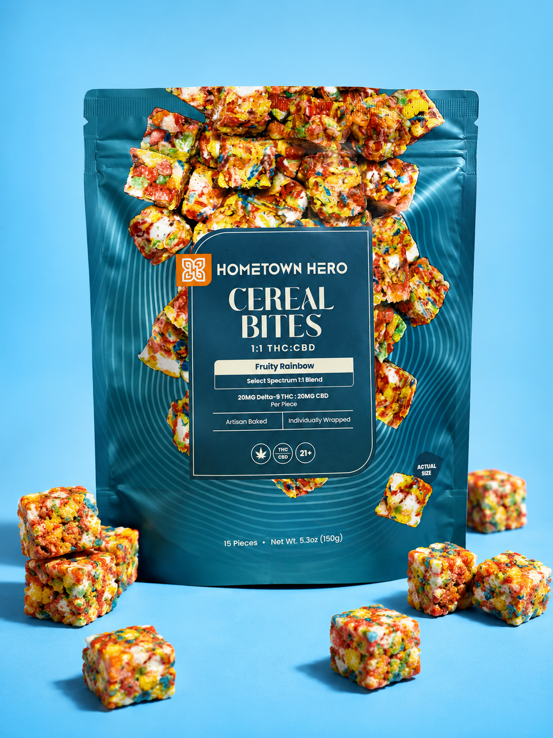 Hometown Hero Cereal Bites – Fruity Rainbow 1:1 THC:CBD 20mg