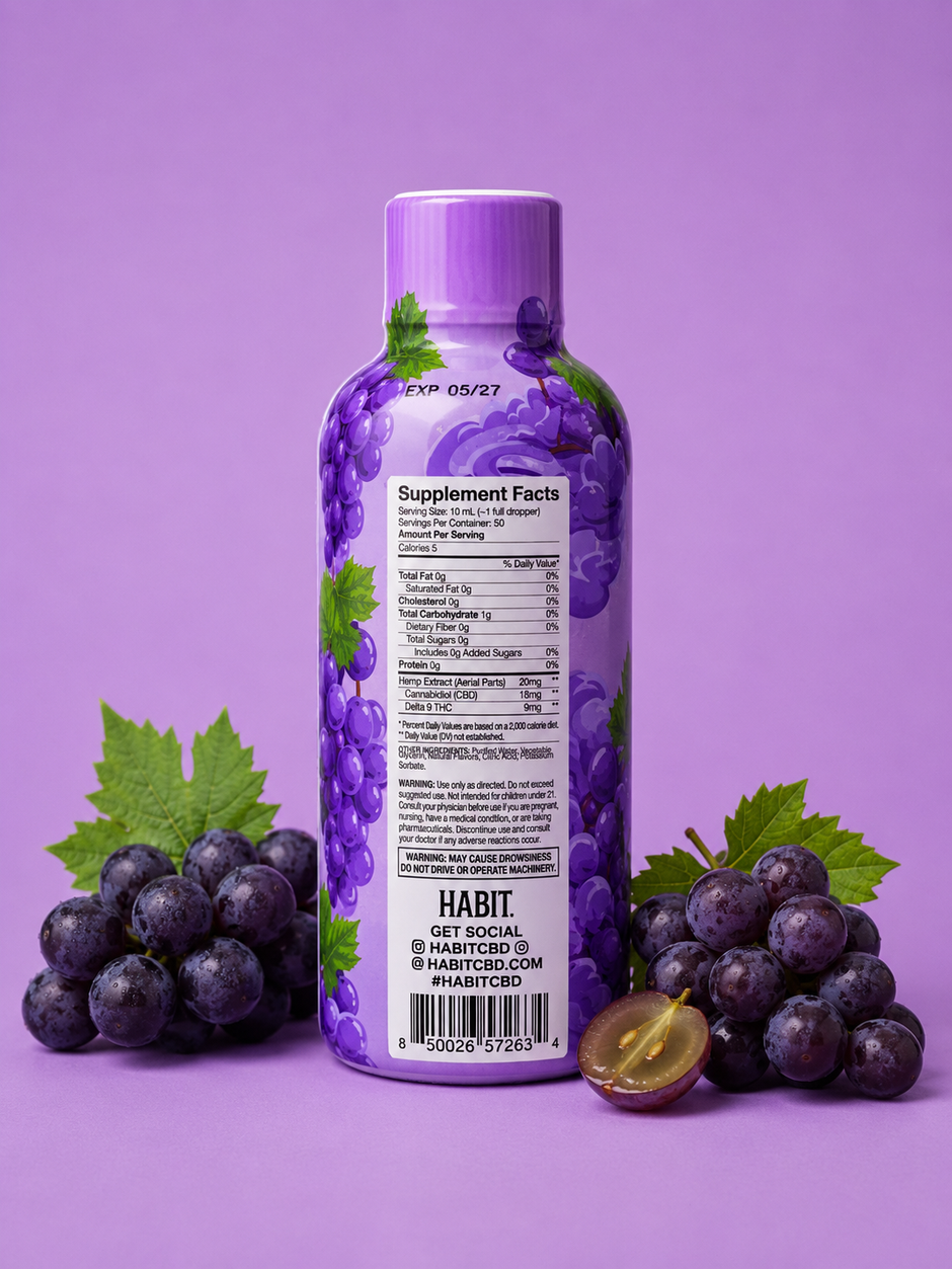 Habit Water Soluble Hemp Cannabinoids - Grape 750mg