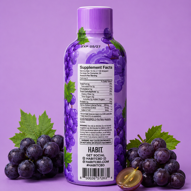 Habit Water Soluble Hemp Cannabinoids - Grape 750mg