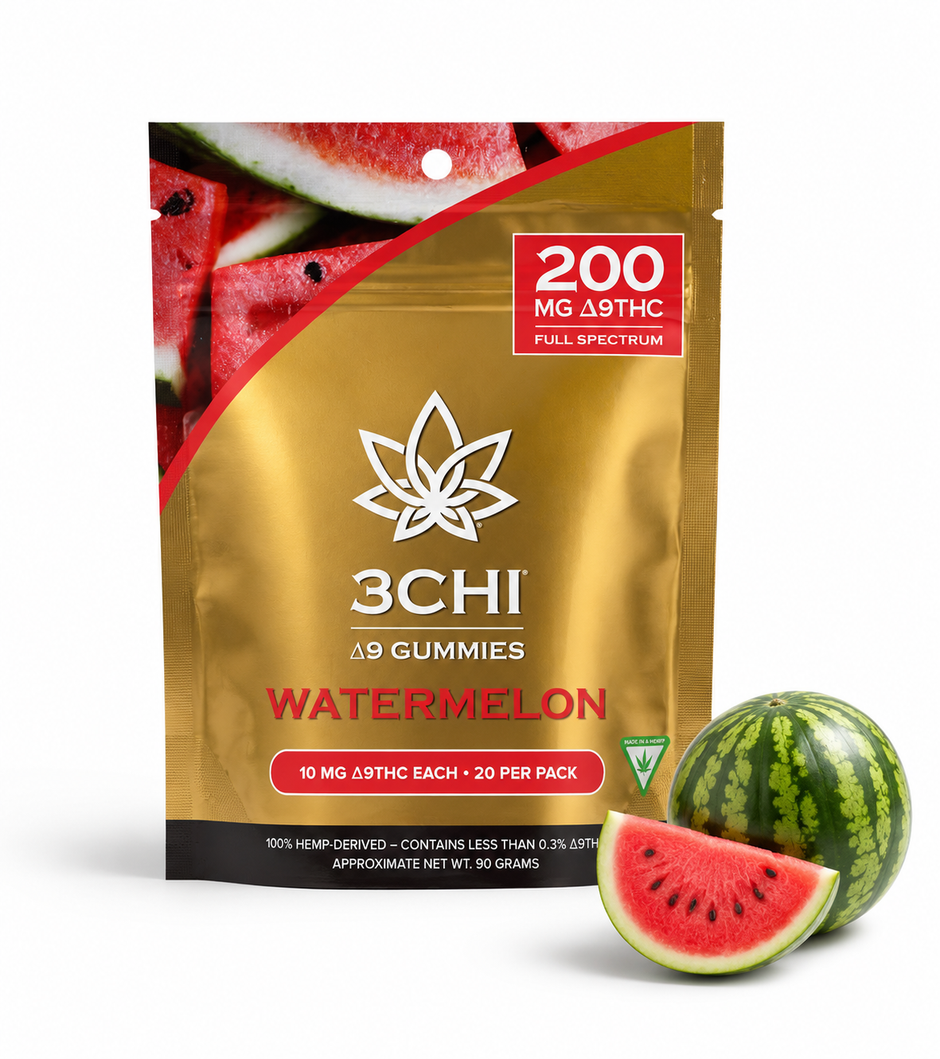 3CHI Delta-9 THC Gummies – Watermelon 200mg Full Spectrum