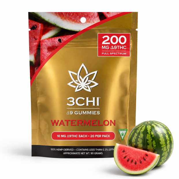 3CHI Delta-9 THC Gummies – Watermelon 200mg Full Spectrum