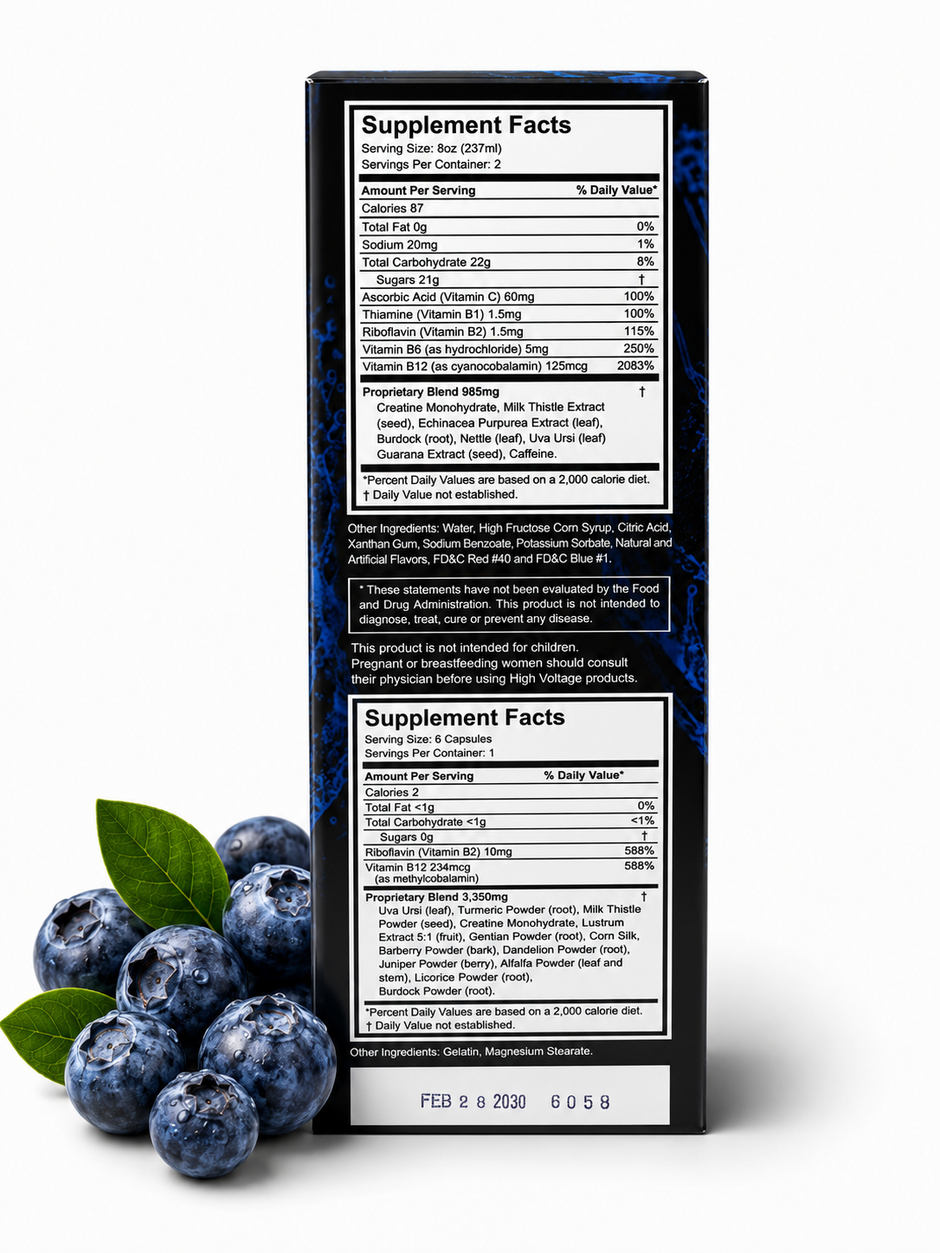 High Voltage Detox Double Flush - Blueberry