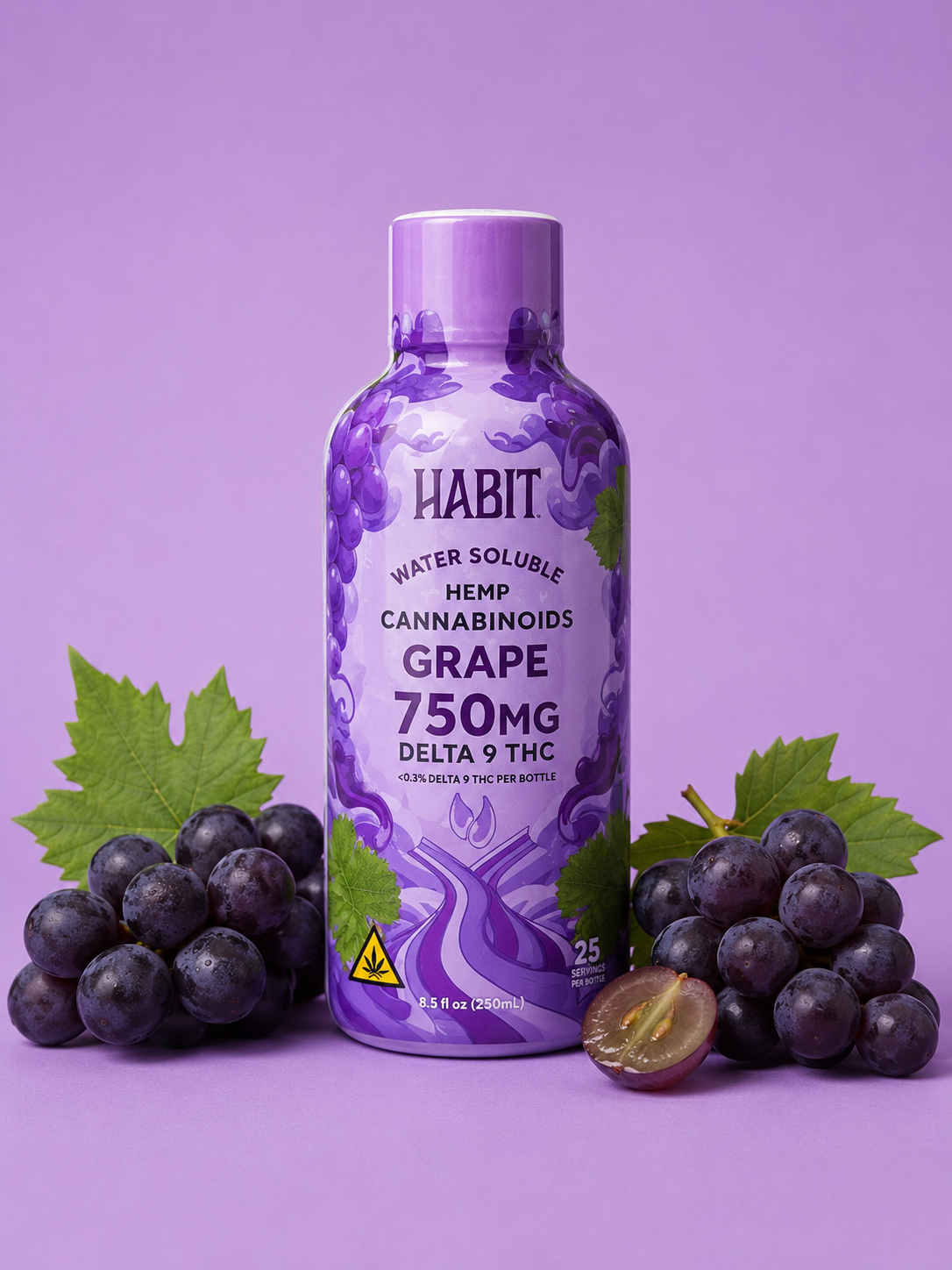 Habit Water Soluble Hemp Cannabinoids - Grape 750mg