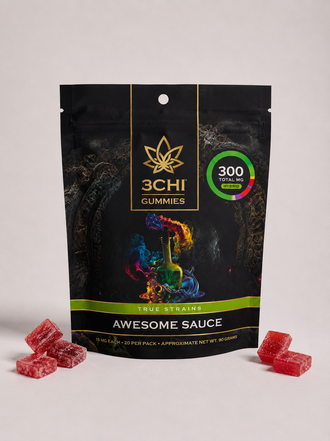 3Chi True Strains Awesome Sauce Gummies - Hybrid 300mg