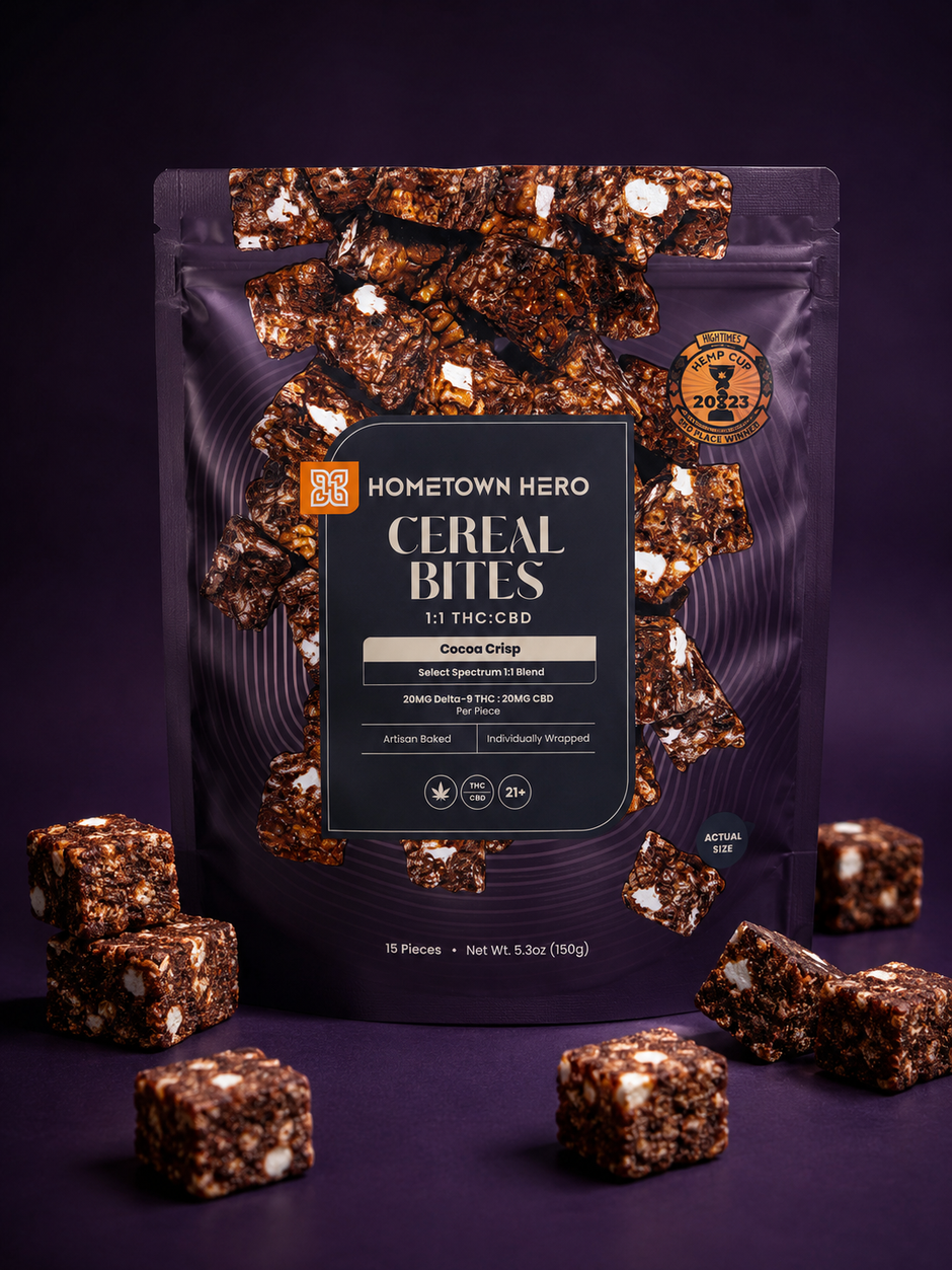 Hometown Hero Cereal Bites – Cocoa Crisp 1:1 THC:CBD 20mg