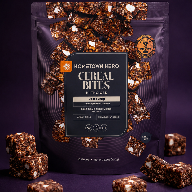 Hometown Hero Cereal Bites – Cocoa Crisp 1:1 THC:CBD 20mg