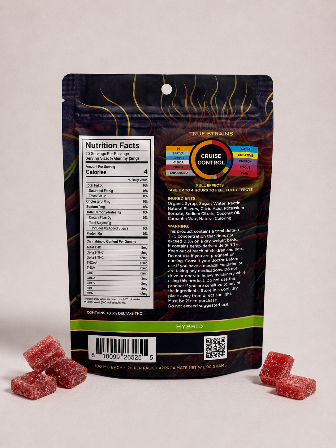 3Chi True Strains Cruise Control Gummies - Hybrid 2000mg