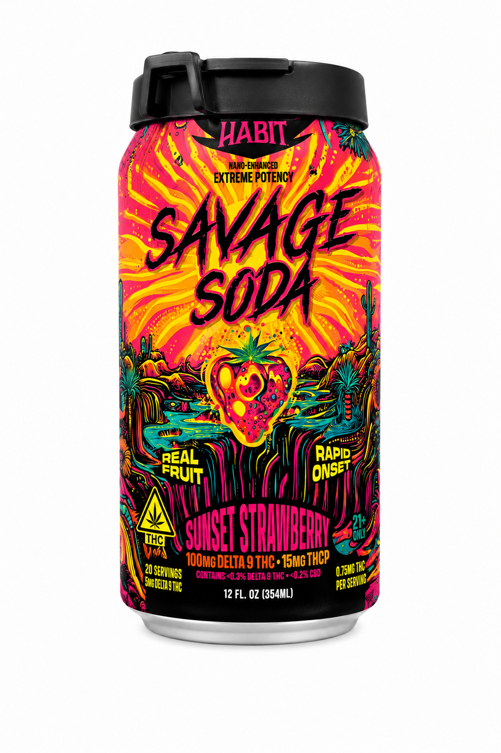 Habit Savage Soda - Sunset Strawberry (Delta-9 THC )