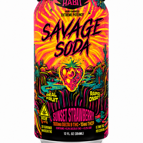 Habit Savage Soda - Sunset Strawberry (Delta-9 THC )